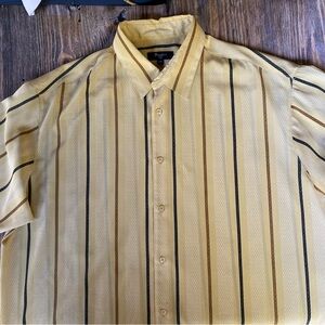 Vintage Bassari Casual Button Down Shirt in Yellow and Black